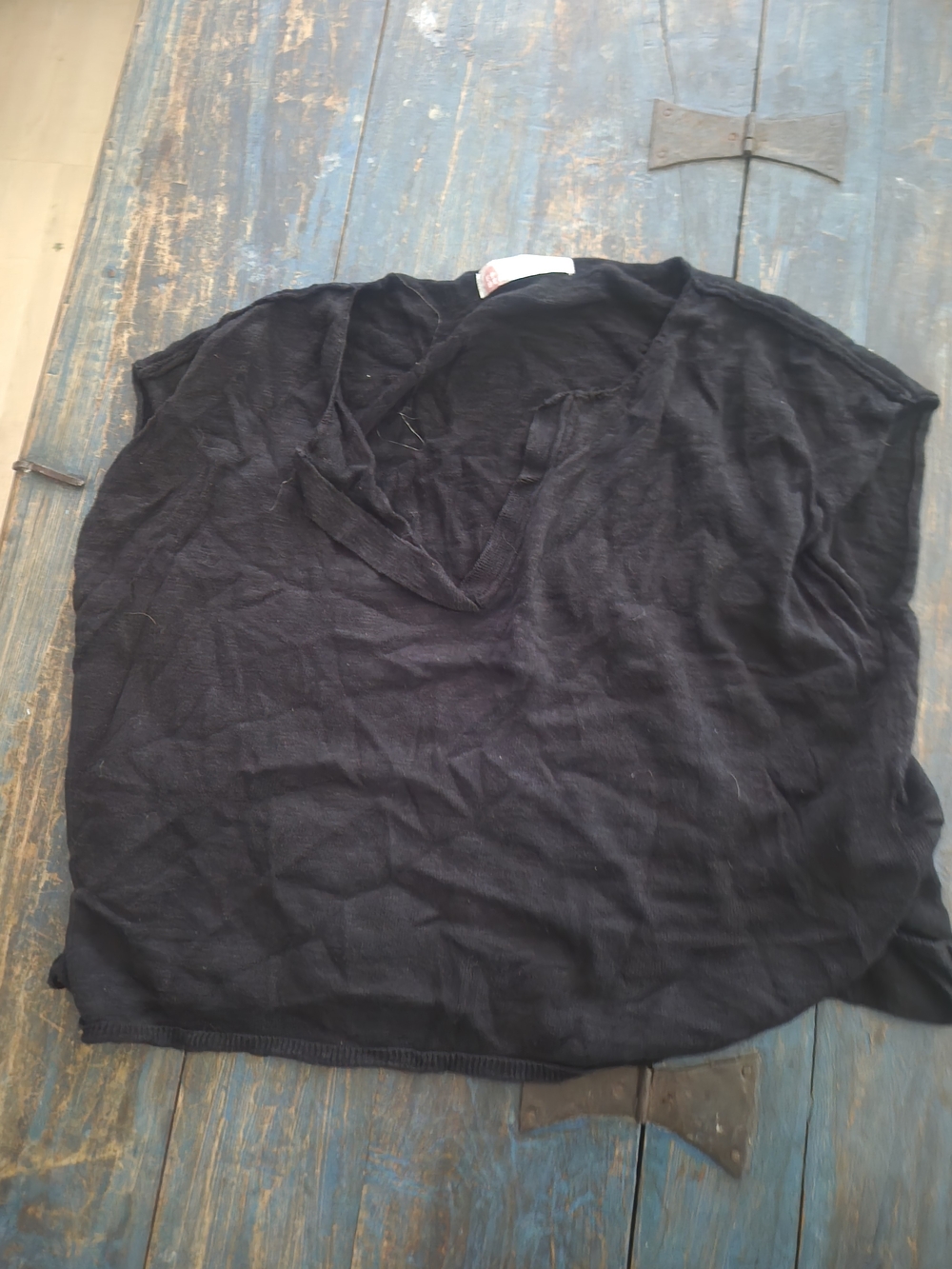 Black V-Neck Lightweight Top
